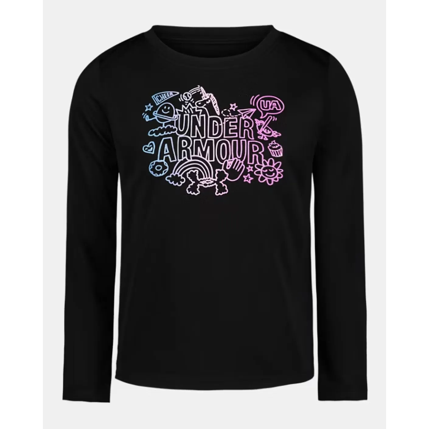 Under Armour Girl UA Tech Doodle Gradient Long Sleeve Tee - Black