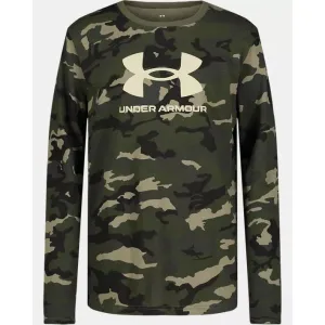 Under Armour Youth Boy's UA Woodland Camo Logo Long Sleeve - Marine OD Green