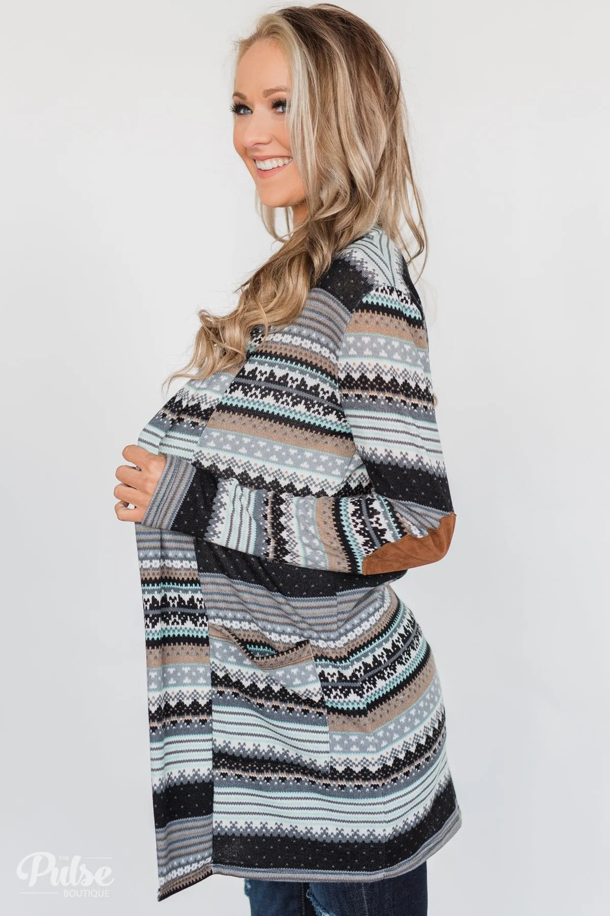 Unforgettable Printed Cardigan- Mint