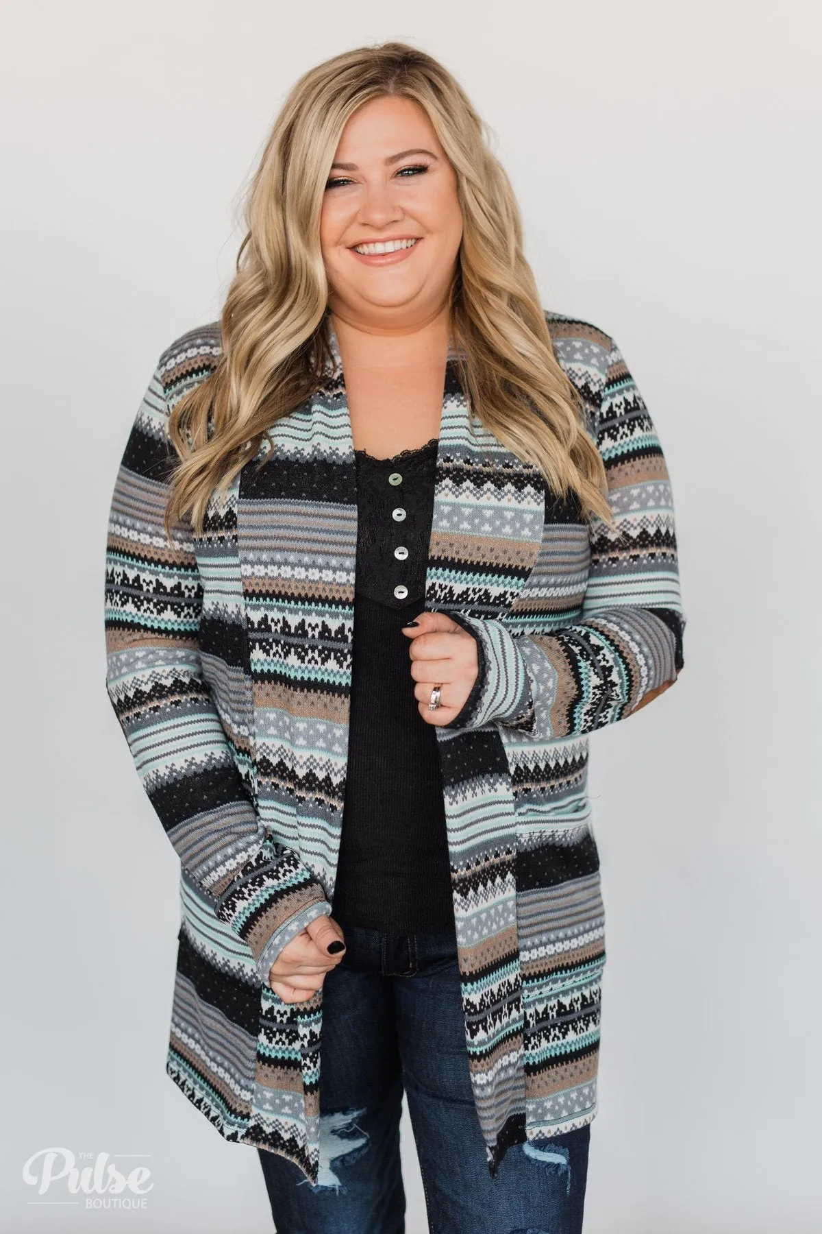 Unforgettable Printed Cardigan- Mint