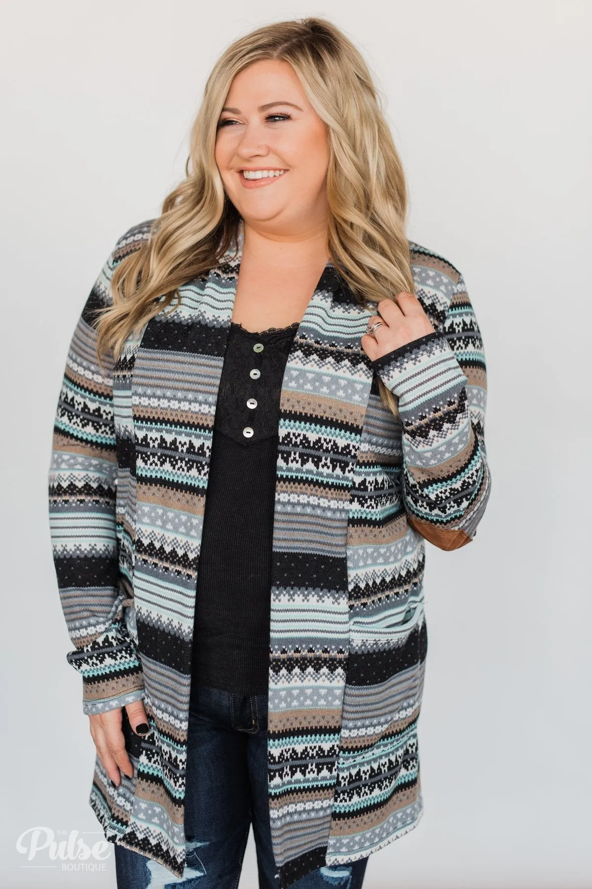Unforgettable Printed Cardigan- Mint