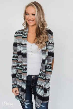 Unforgettable Printed Cardigan- Mint