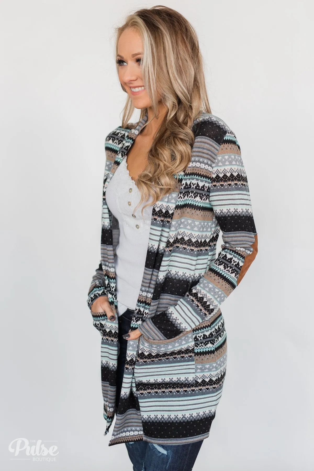Unforgettable Printed Cardigan- Mint