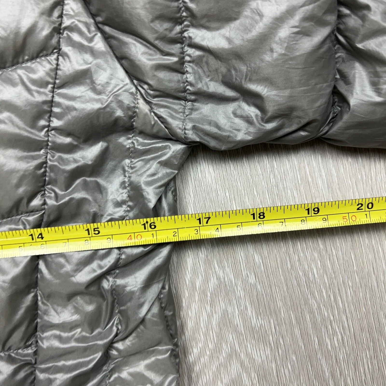 Uniqlo Grey Womens Hooded Full Zip Duck Down Puffer Jacket Size XS