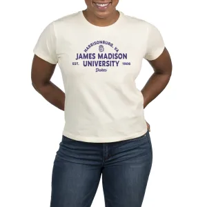 USCAPE James Madison University Banner High Waisted Tee, Vintage White