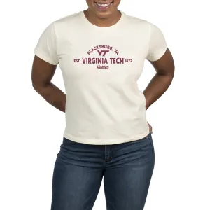 USCAPE Virginia Tech Banner High Waisted Tee, Vintage White