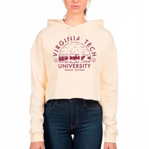 USCAPE Virginia Tech Voyager Crop Hoodie, Bone