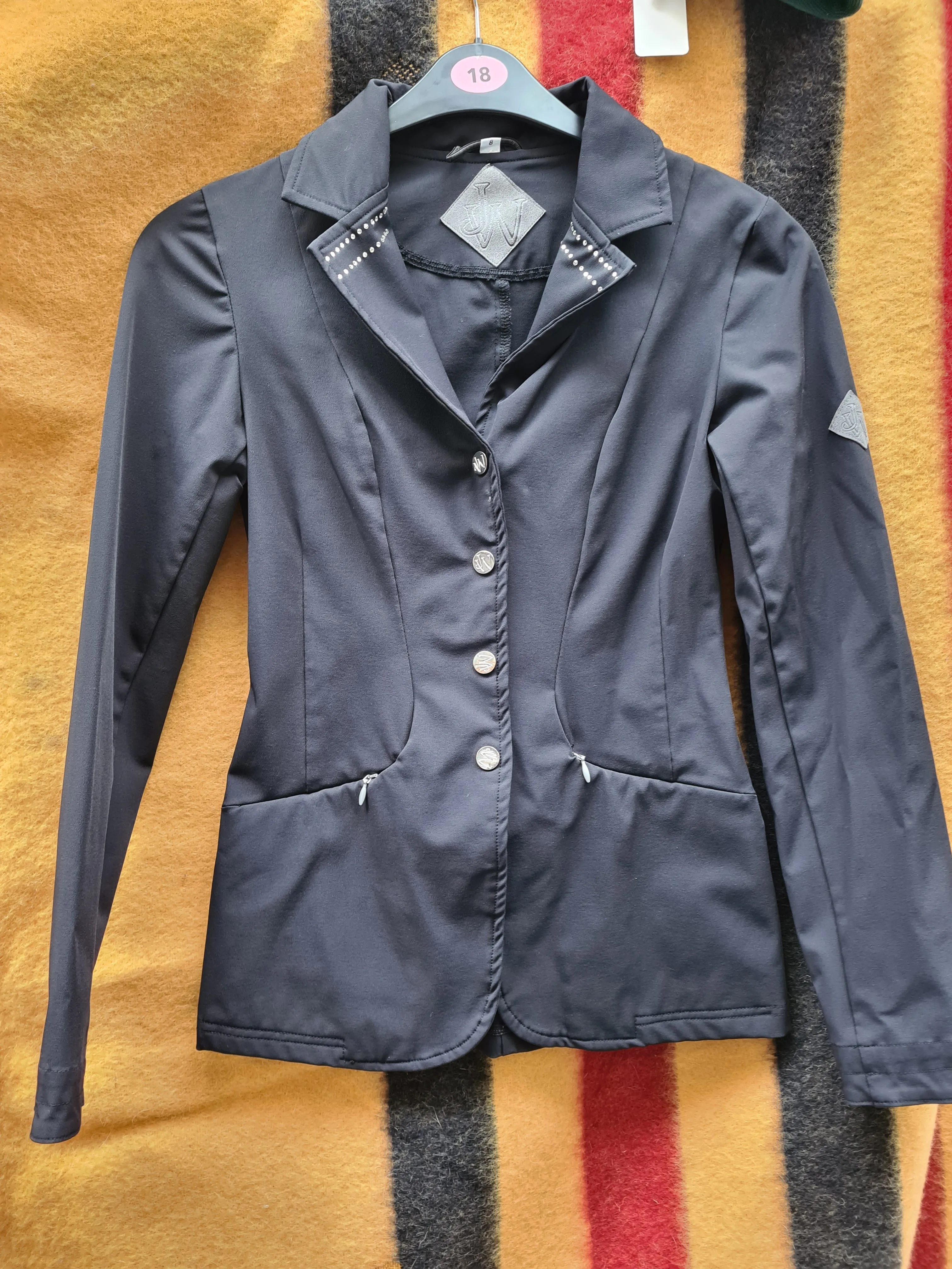 Used size 8 John Whitaker black show jacket FREE POSTAGE 🔵