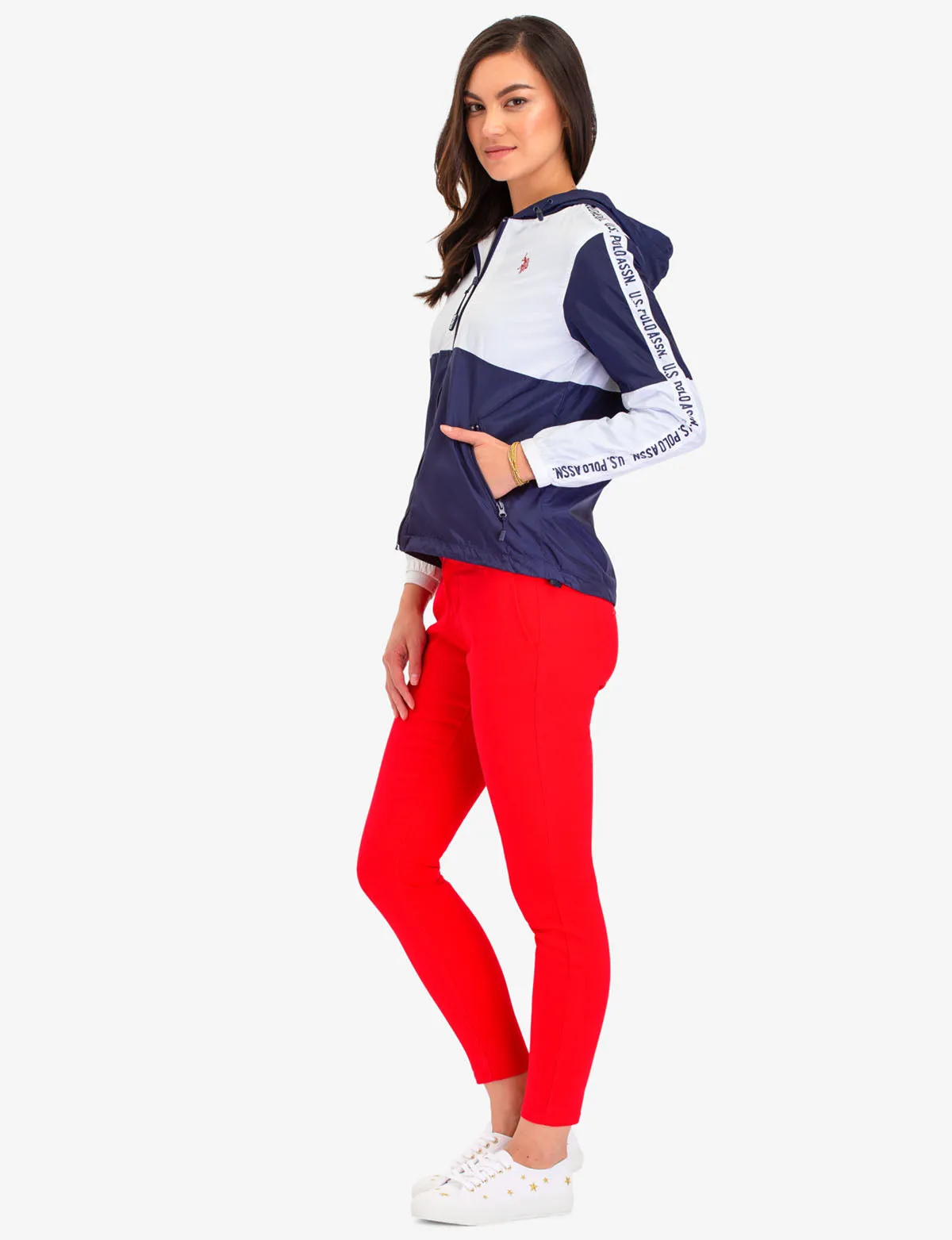 USPA SIDE TAPING HOODED WINDBREAKER