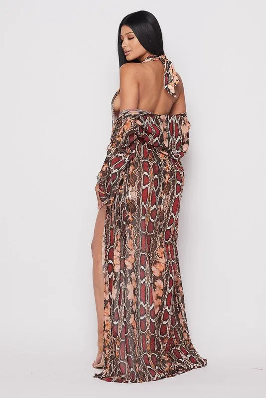 V neck halter bodysuit Sets-HOEA30134