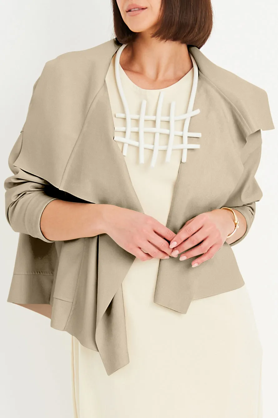 Vegan Leather Cropped Asymmetrical Jacket