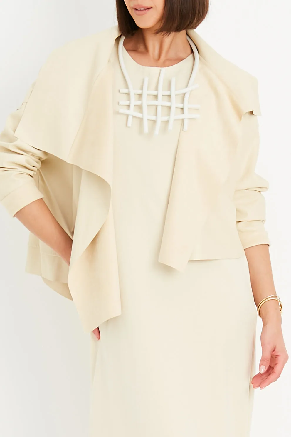 Vegan Leather Cropped Asymmetrical Jacket