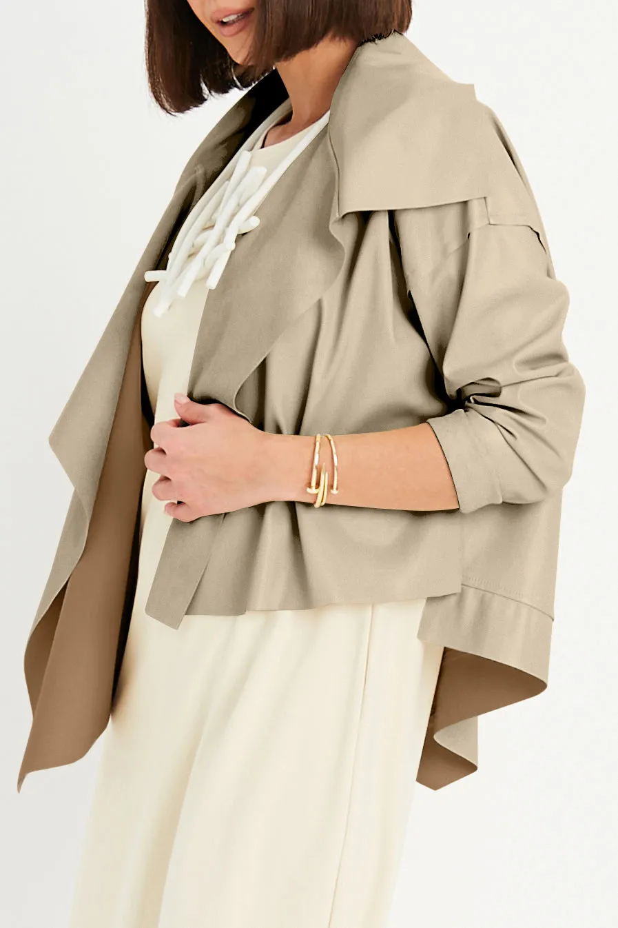 Vegan Leather Cropped Asymmetrical Jacket