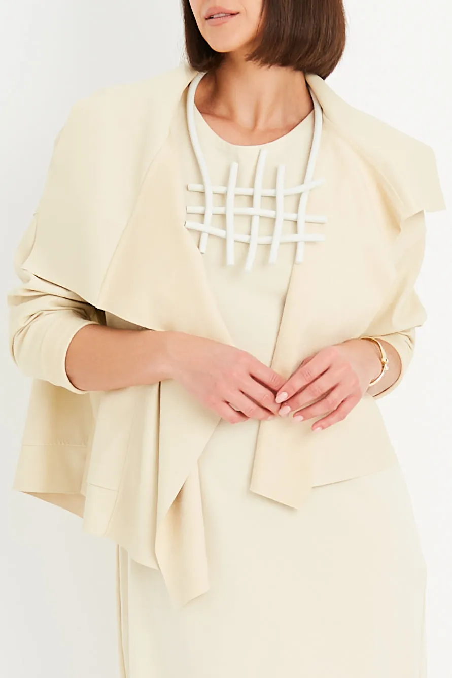 Vegan Leather Cropped Asymmetrical Jacket