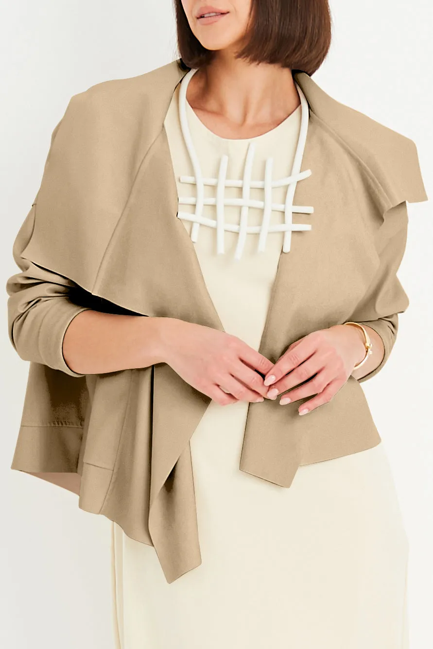 Vegan Leather Cropped Asymmetrical Jacket