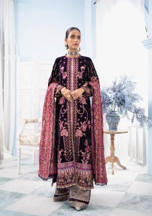 Velvet Dress Pakistani in a Shade of Indigo #PF270