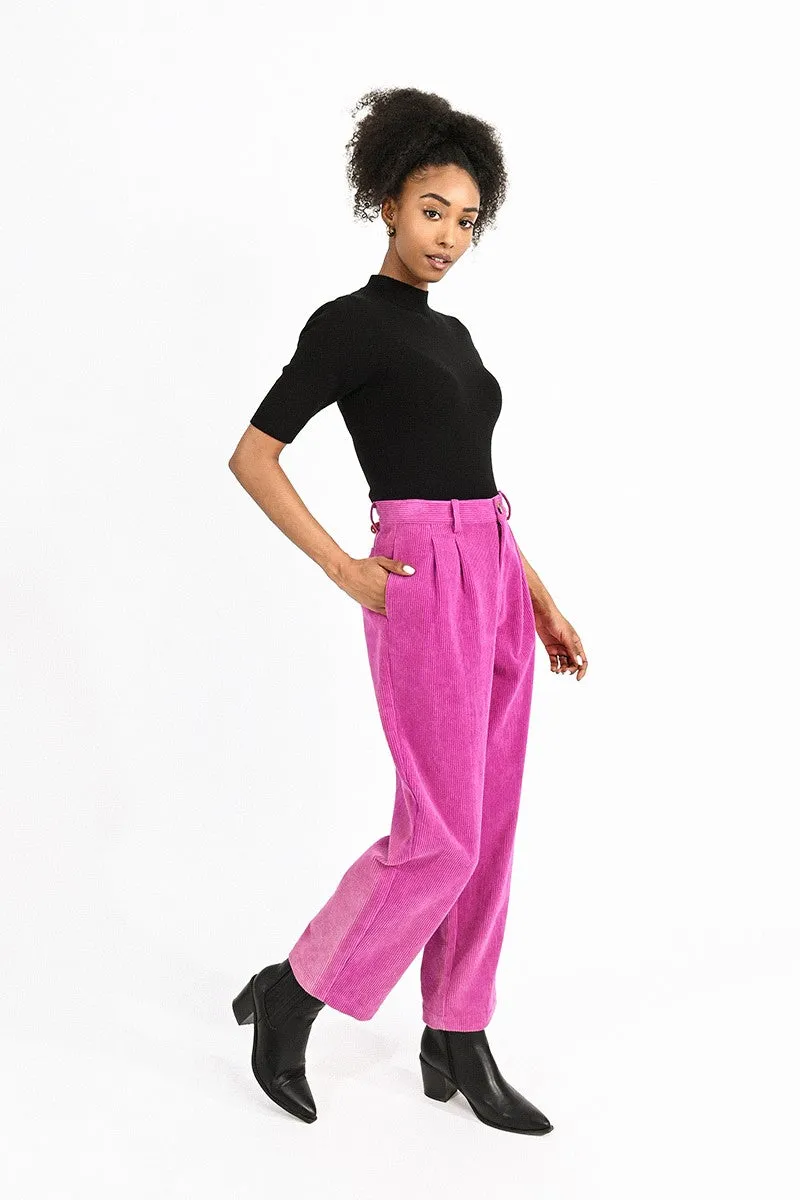 VELVET PANTS WITH CLIPS