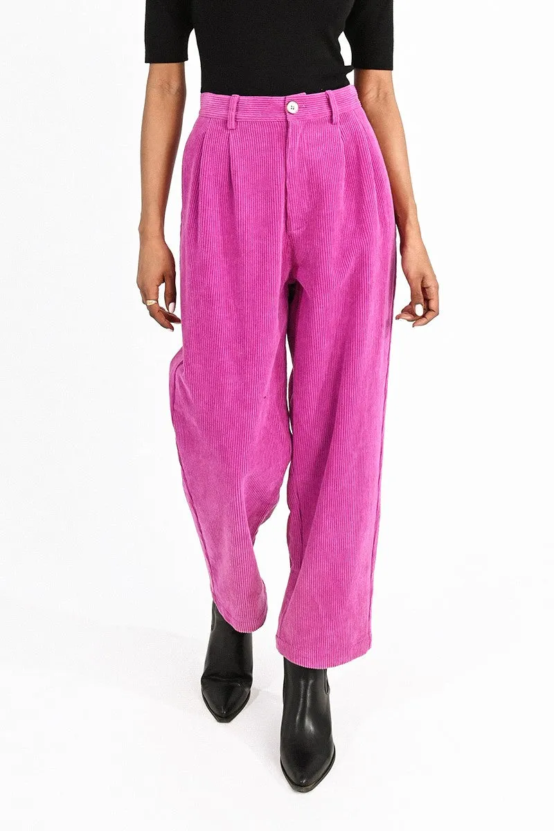 VELVET PANTS WITH CLIPS