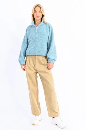 VELVET PANTS WITH CLIPS