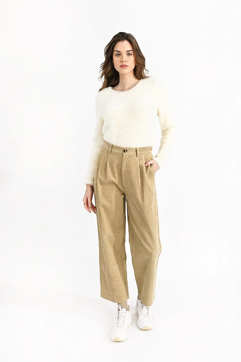 VELVET PANTS WITH CLIPS