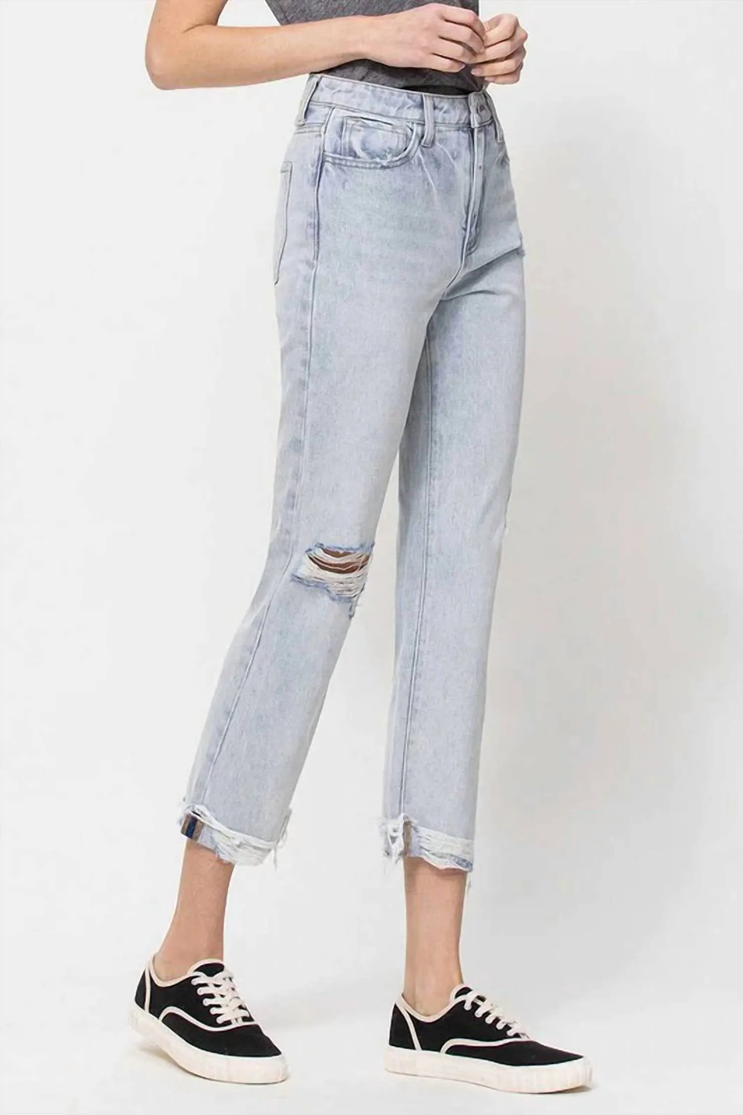 Vervet By Flying Monkey - Beverly Super High Rise Relaxed Straight Jeans