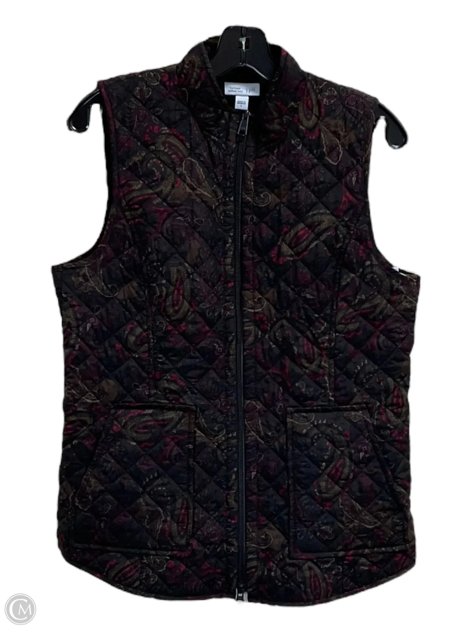 Vest Puffer & Quilted By J. Jill In Black & Red, Size: S