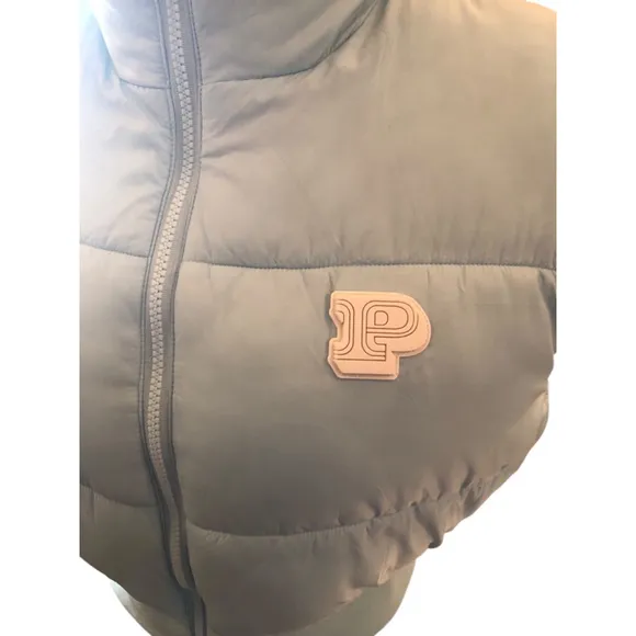 Victoria's Secret PINK Puffer Cropped Vest Size M Blue