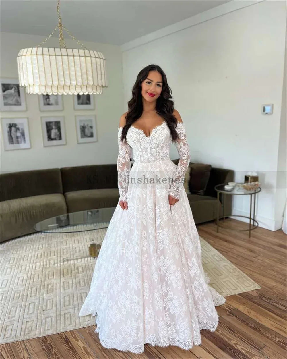 Vintage Boho Long Sleeve Wedding Dresses Lace Sweetheart Sweep Train Korean Bride Dress 2024 Women Bohemian Wedding Gowns