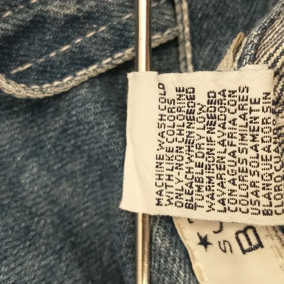 Vintage Denim Shorts Carpenter Style High Waisted 100 Cotton 90's Blue Jeans