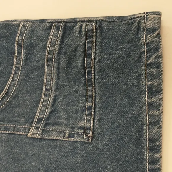 Vintage Denim Shorts Carpenter Style High Waisted 100 Cotton 90's Blue Jeans