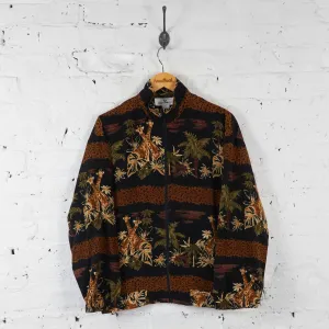 Vintage Safari Windbreaker Jacket - Black  - M