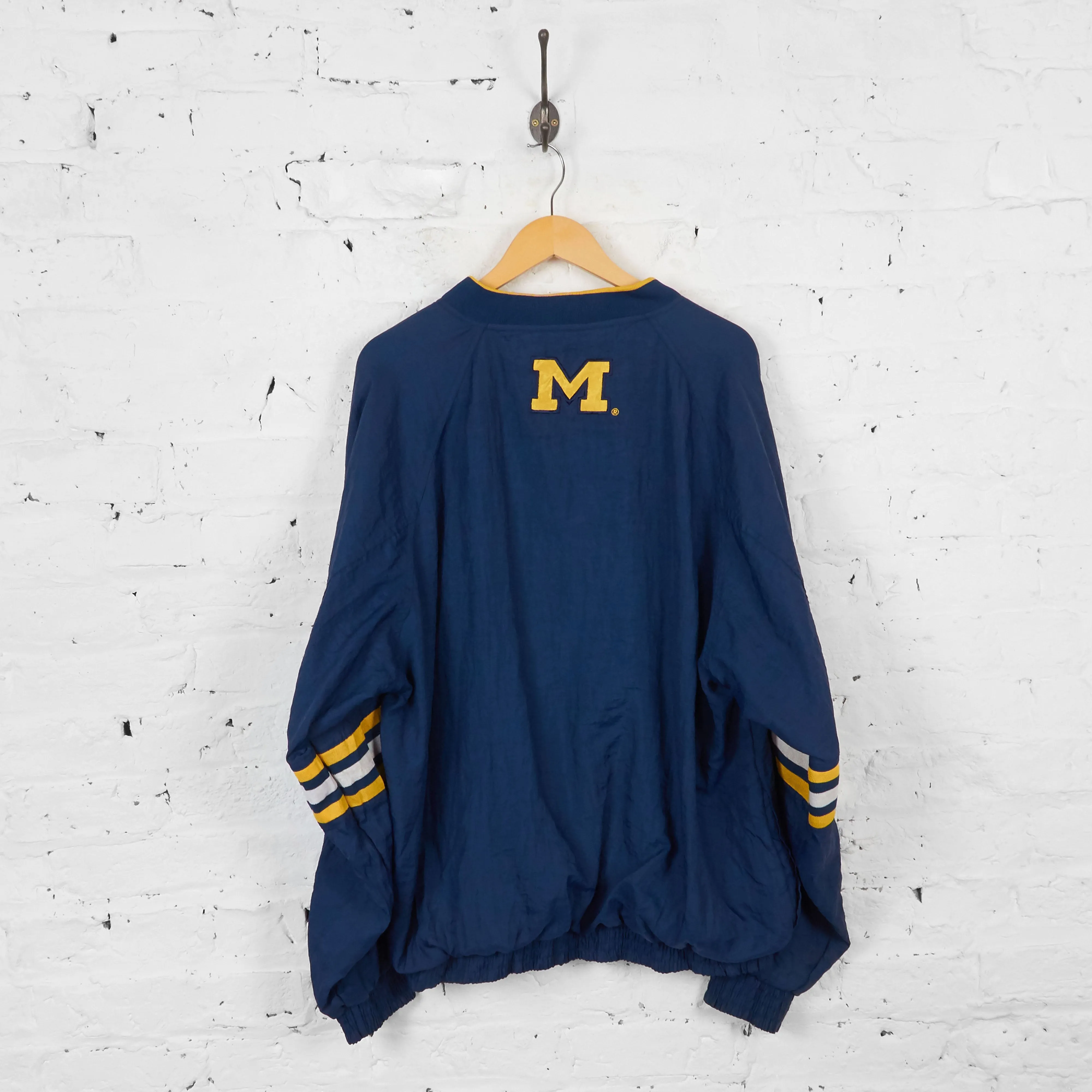 Vintage University Of Michigan Windbreaker Pull Over - Navy - XL