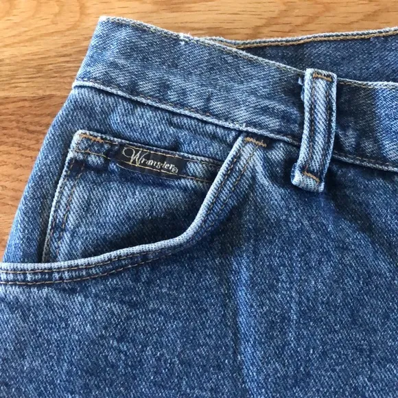 Vintage Wrangler Denim Shorts High Rise Waisted 10 Levis Blue Jean Jeans Classic