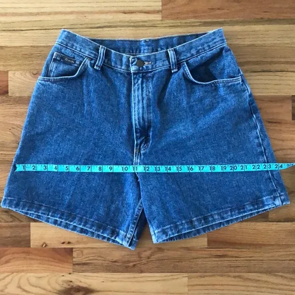 Vintage Wrangler Denim Shorts High Rise Waisted 10 Levis Blue Jean Jeans Classic