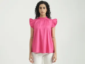 Viscose Solid Round Neck Women Tops