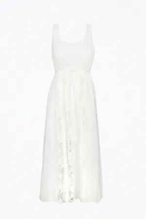 VIVIAN LACE COTTON-VOILE MIDI DRESS