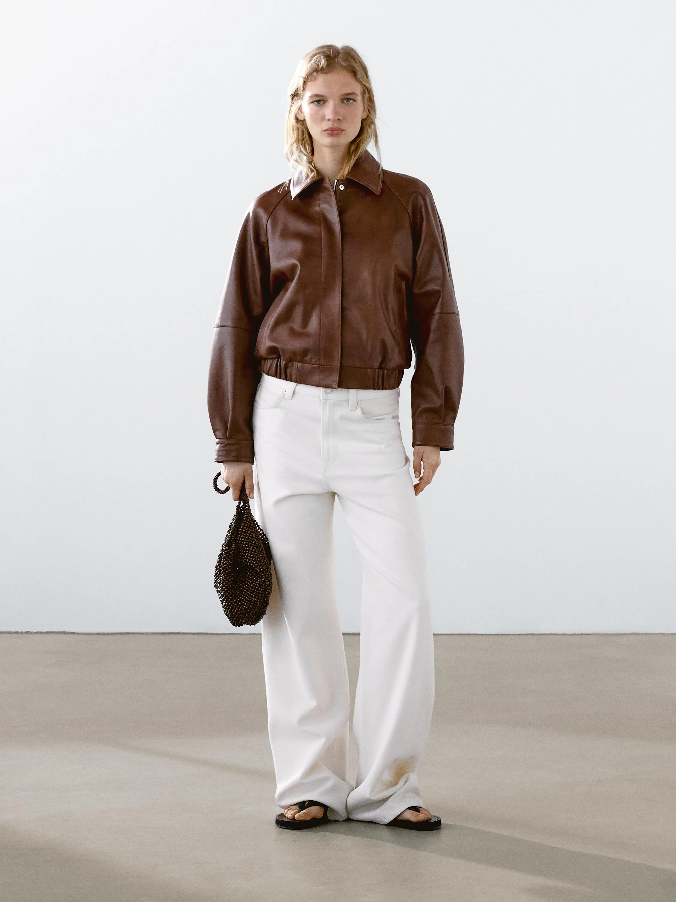 Waxed nappa leather jacket