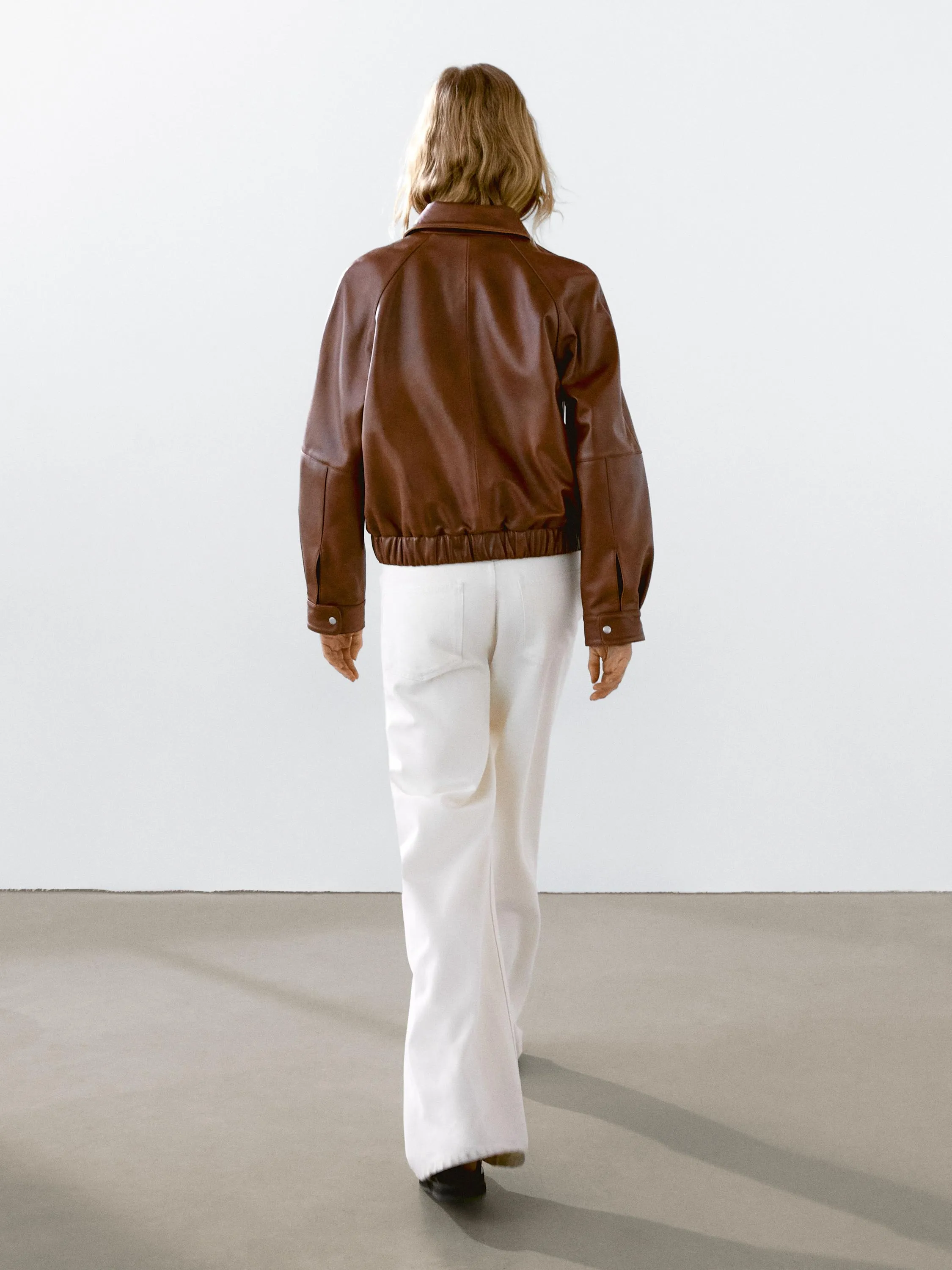 Waxed nappa leather jacket