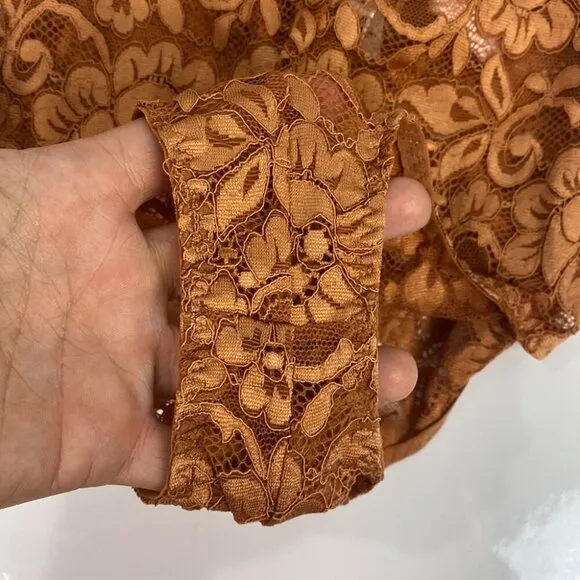 We are HAH NWT Comin' In HAHT Lace Bodysuit Brown Sugar - Size XS