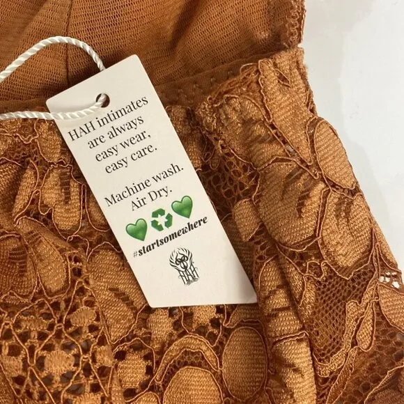 We are HAH NWT Comin' In HAHT Lace Bodysuit Brown Sugar - Size XS
