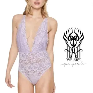 We are HAH NWT Comin' In HAHT Lace Bodysuit Lavender - Size L