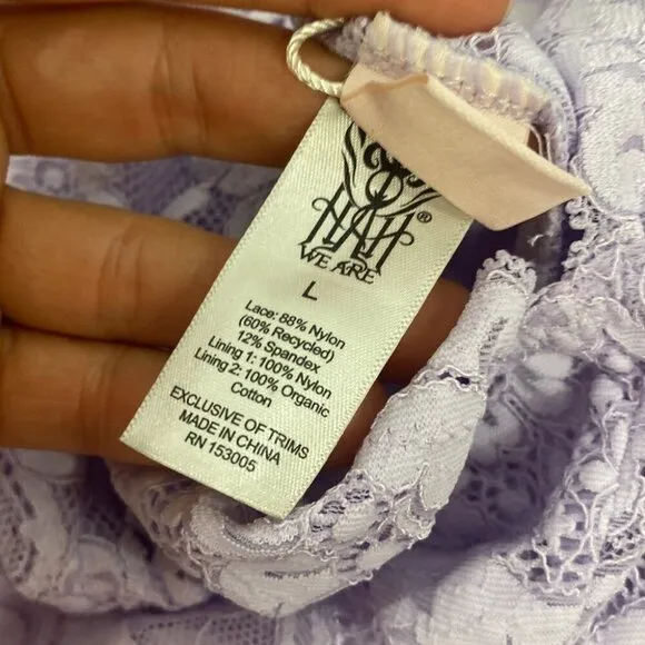 We are HAH NWT Comin' In HAHT Lace Bodysuit Lavender - Size L