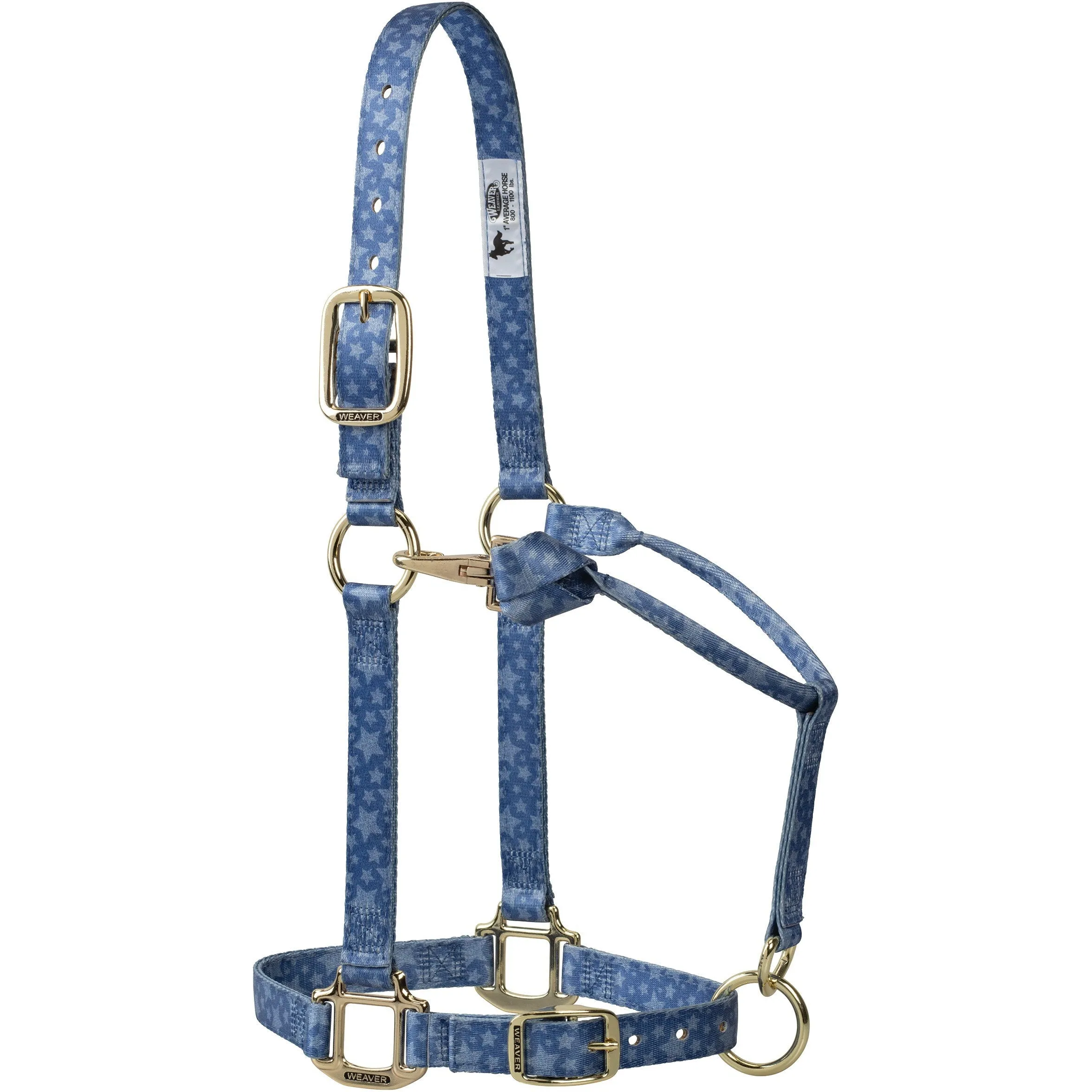 Weaver Denim Stars Adjustable Polyester Halter, 1"
