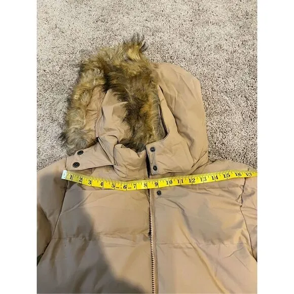 WenVen coat jacket women’s small tan thick puffer winter fully lined cozy