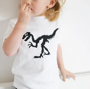 White Dino print Top