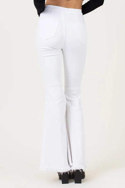 White High Waisted Flare Jeans Tall