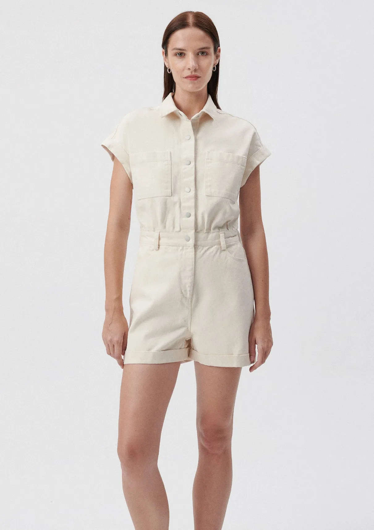 White Short Jumpsuit