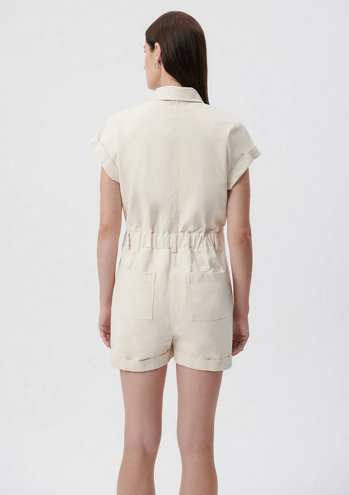White Short Jumpsuit