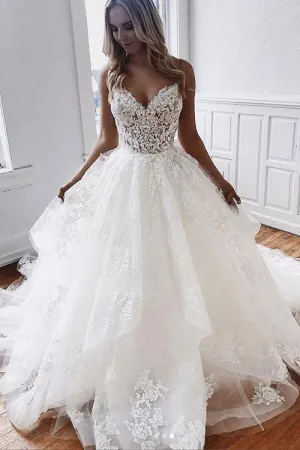 White sweetheart tulle lace long prom dress, white lace evening dress