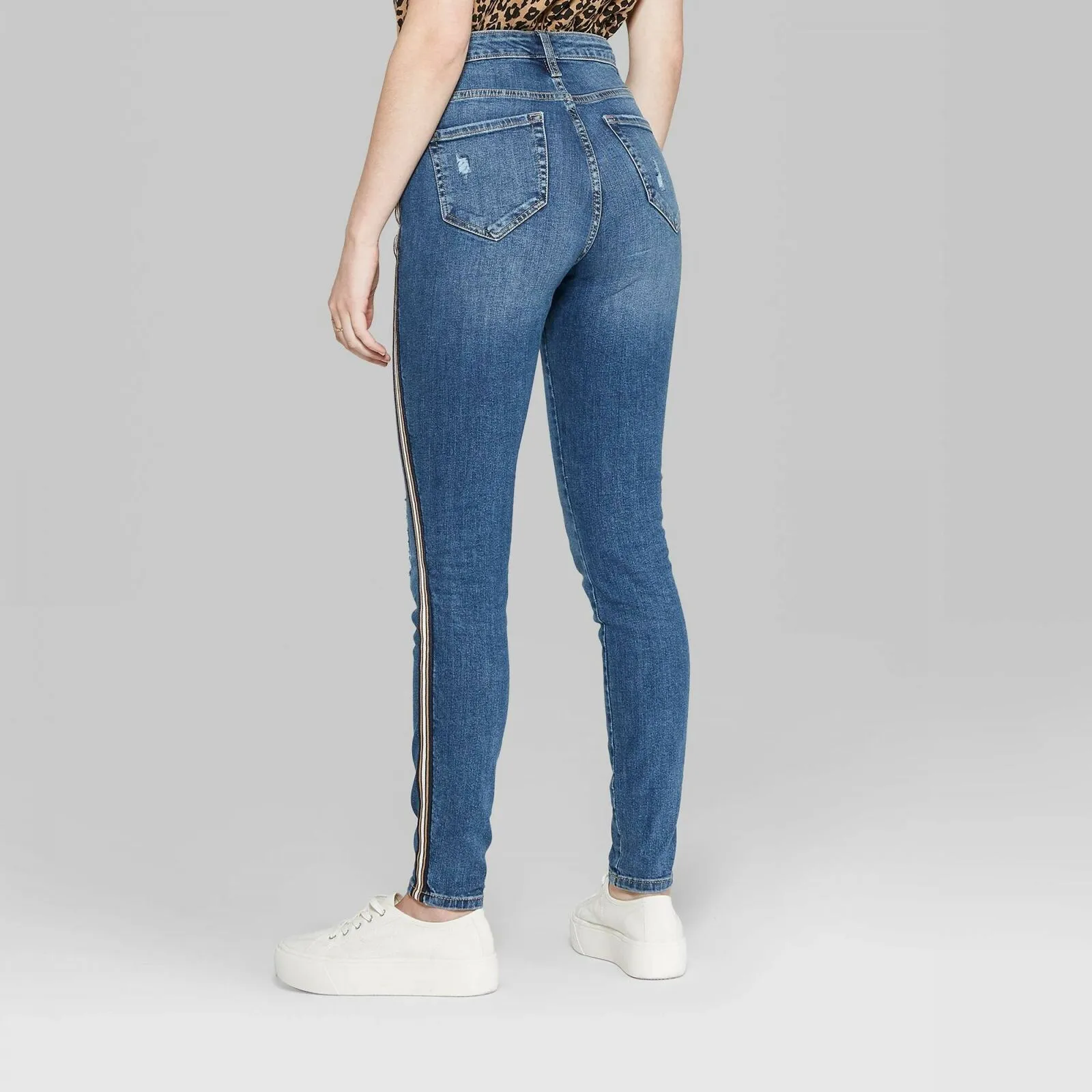 Wild Fable Women's High Rise Skinny Jeans With Side Tape